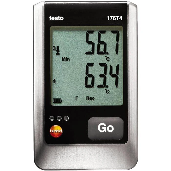 Testo Datenlogger 176 T4, Temperatur, 4 Externe Fühleranschlüsse, Display 1 Testo Datenlogger 176 T4, Temperatur, 4 Externe Fühleranschlüsse, Display