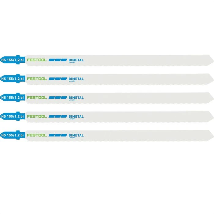 Festool Stichsägeblätter HS 155/1,2 BI/5, 204337, Metall, 155mm Länge, Zahnteilung 1,2mm, 5 Stück 1 Festool Stichsägeblätter HS 155/1,2 BI/5, 204337, Metall, 155mm Länge, Zahnteilung 1,2mm, 5 Stück