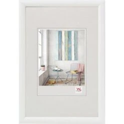 Walther-design Bilderrahmen Trendstyle KP050W, 40 X 50cm, Kunststoffrahmen, Glasscheibe, Weiß