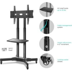 Onkron TV-Ständer TS1351-BLK, Schwarz, TV-Standfuß,32-65 Zoll, Mit Zwischenboden & Rollen -Angebote HausGlanz Store 03d5d4acfd04be1a706df32b57ed5e0f48395f12 tv staender onkron ts1351 blk schwarz