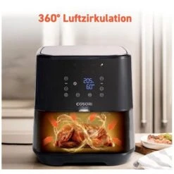 Cosori Fritteuse XXL, CP258-AF-DEU, 1700 W, Heißluftfritteuse, Dörrfunktion, 5,5 Liter -Angebote HausGlanz Store 0df5b3b4b39197ecd402cc6f075adb41eea63c12 fritteuse cosori xxl cp258 af deu