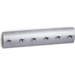 Zeller Schlüsselbrett 13886, Schlüsselbord, Silber, Edelstahl/Aluminium, Mit 6 Haken, 34 X 7cm