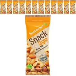 Seeberger Nussmischung Snack 2go, Nuss-Trio, Geröstet Und Gesalzen, Je 50g, 12 Beutel
