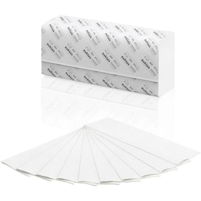 Satino Papierhandtücher Comfort 277340, Weiß, 2-lagig, Interfold-Falz, 20,6 X 32 Cm, 3000 Stück 2 Satino Papierhandtücher Comfort 277340, Weiß, 2-lagig, Interfold-Falz, 20,6 X 32 Cm, 3000 Stück – Bild 2