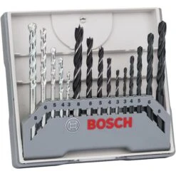Bosch Bohrer 2607017038, Professional, 15-teiliges Set, 3-8mm, Metall, Holz, Steinbohrer
