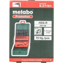 Metabo Bohrer HSS-R-Bohrerkassette, 627151000, 19-teiliges Set, HSS-R DIN 338 Metallbohrer 7 Metabo Bohrer HSS-R-Bohrerkassette, 627151000, 19-teiliges Set, HSS-R DIN 338 Metallbohrer -Angebote HausGlanz Store 17c03d148ae7cc3322b458fac932878f60982a17 bohrer metabo hss r bohrerkassette 627151000