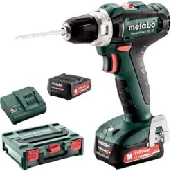 Metabo Akku-Bohrschrauber PowerMaxx BS 12, 12V / 2,0Ah, Mit 2 Akkus Und Koffer