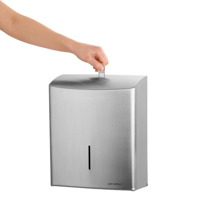 Air-Wolf Handtuchspender Serie Alpha, 60-111, Edelstahl Gebürstet, 600 Falthandtücher, Silber 5 Air-Wolf Handtuchspender Serie Alpha, 60-111, Edelstahl Gebürstet, 600 Falthandtücher, Silber – Bild 5