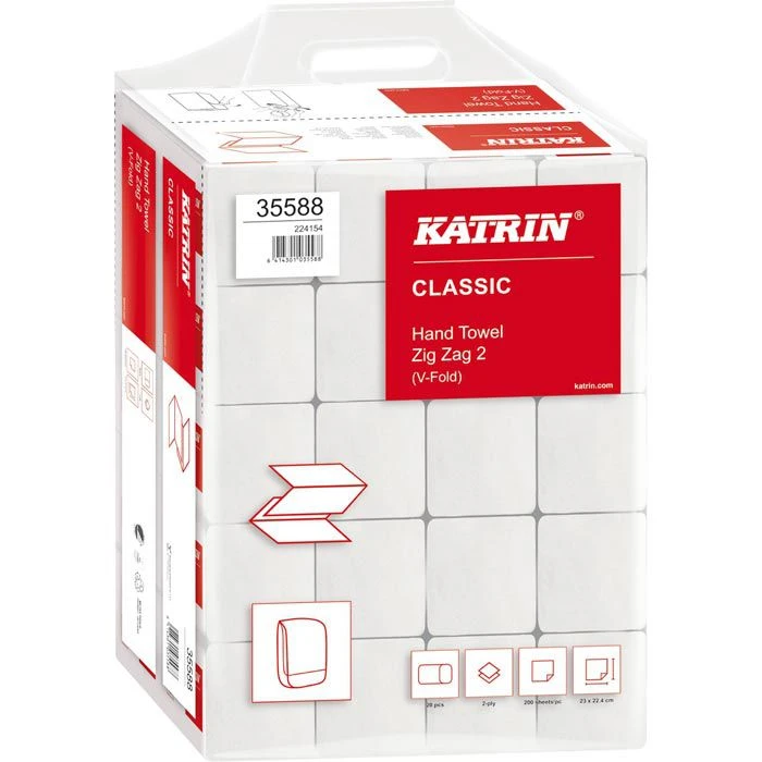 Katrin Classic 35588 Handy Pack, 2-lagig, Zick-Zack-Falz, 23 X 24,4 Cm, 4000 Stück, Papierhandtücher 4 Katrin Classic 35588 Handy Pack, 2-lagig, Zick-Zack-Falz, 23 X 24,4 Cm, 4000 Stück, Papierhandtücher – Bild 4