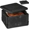 Relaxdays Thermobox 10032719 Schwarz, 17 Liter, Kunststoff EPP, 41 X 38 X 22 Cm