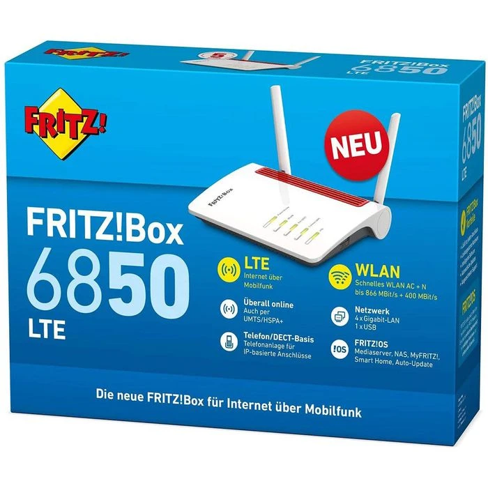 AVM WLAN-Router FRITZ!Box 6850 LTE, 1266 MBit/s, Basis Für Schnurlostelefone 4 AVM WLAN-Router FRITZ!Box 6850 LTE, 1266 MBit/s, Basis Für Schnurlostelefone – Bild 4