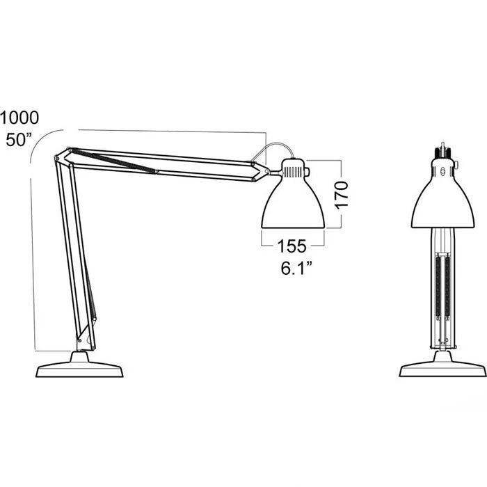Luxo L-1 Schreibtischlampe LED Grau Standfuß 2 Luxo L-1 Schreibtischlampe LED Grau Standfuß – Bild 2