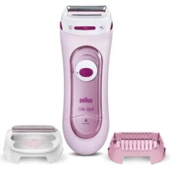 Braun Rasierer Silk-epil Lady Shaver 5360, Rosa, Für Frauen, Trockenrasierer, Inkl. Peeling-Aufsatz
