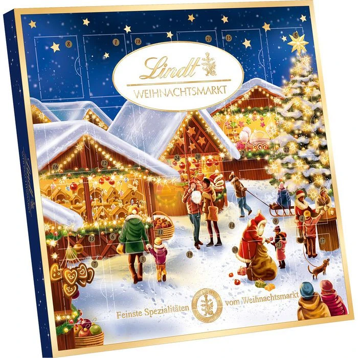 Lindt Adventskalender Weihnachtsmarkt, Pralinenauswahl, Tischkalender Zum Aufstellen 115g 1 Lindt Adventskalender Weihnachtsmarkt, Pralinenauswahl, Tischkalender Zum Aufstellen 115g
