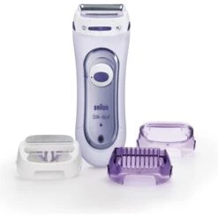Braun Silk-epil LS 5560, Lady Shaver, Rasierer Für Frauen, Inkl. Peeling-Aufsatz, Lila