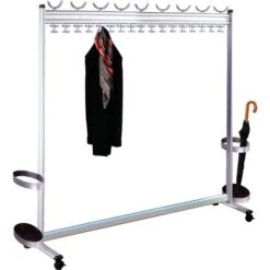 Kerkmann Garderobenständer Multiline, 6758, Mit Rollen, Metall, Silber