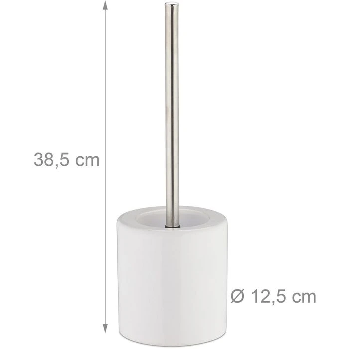 Relaxdays WC-Bürste Weiß, Bürstenhalter Aus Keramik 4 Relaxdays WC-Bürste Weiß, Bürstenhalter Aus Keramik – Bild 4