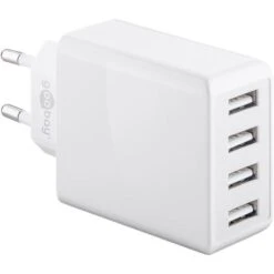 Goobay USB-Ladegerät 44962, 30W, 3A, Weiß, 4x USB A, 4 Port