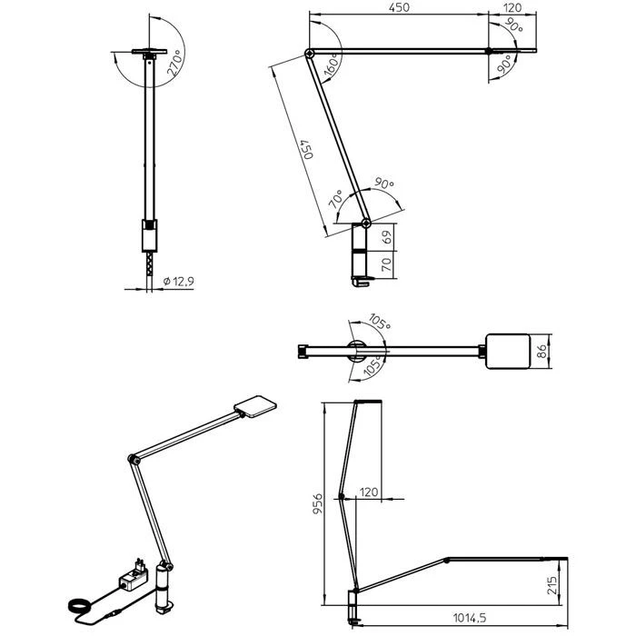 Novus Schreibtischlampe Attenzia Task LED, Dimmbar, Schwarz, Tischklemme 4 Novus Schreibtischlampe Attenzia Task LED, Dimmbar, Schwarz, Tischklemme – Bild 4