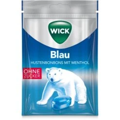 Wick Kräuterbonbons Blau Menthol, Zuckerfrei, 72g