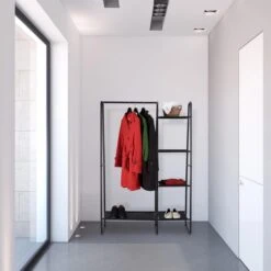 Relaxdays Garderobenständer 10028912, Mit 5 Ablagen, Metall, Schwarz -Angebote HausGlanz Store 32f6d0b5cfd2acf6b35375012645a55e3db42d88 garderobenstaender relaxdays 10028912