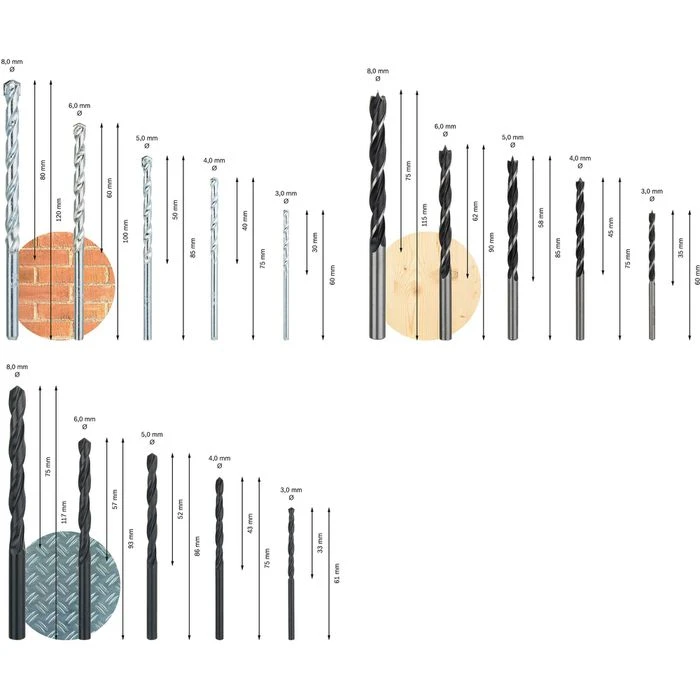 Bosch Bohrer 2607017038, Professional, 15-teiliges Set, 3-8mm, Metall, Holz, Steinbohrer 2 Bosch Bohrer 2607017038, Professional, 15-teiliges Set, 3-8mm, Metall, Holz, Steinbohrer – Bild 2