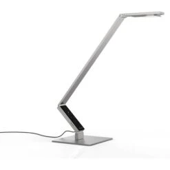 Luctra Schreibtischlampe Table Pro 2 Linear LED, Standfuß, Dimmbar, USB, Silber