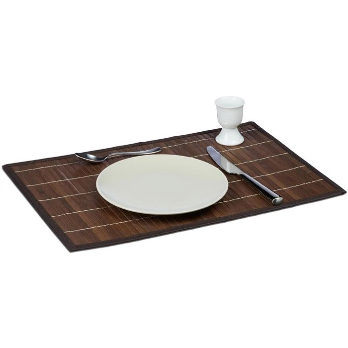 Relaxdays Platzset 10020505, Abwischbar, Bambus, 45 X 30 Cm, Braun, 6 Stück 4 Relaxdays Platzset 10020505, Abwischbar, Bambus, 45 X 30 Cm, Braun, 6 Stück – Bild 4
