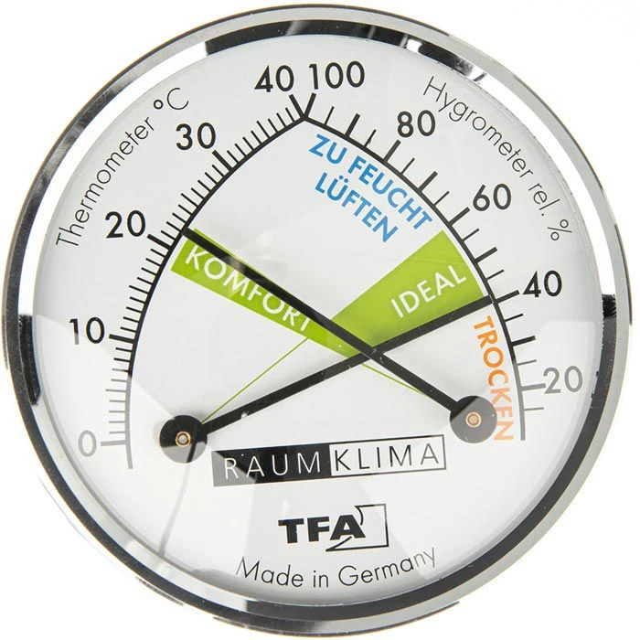TFA Thermo-Hygrometer 45.2024 Analog, Verchromt 3 TFA Thermo-Hygrometer 45.2024 Analog, Verchromt – Bild 3