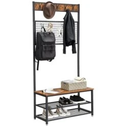 Vasagle Garderobenständer HSR46BX, Vintage, Mit 14 Haken, Metall / Holz, Schwarz / Braun -Angebote HausGlanz Store 3b30ee377d01279ecf3bbdacf08dd61063bffad0 garderobenstaender vasagle hsr46bx vintage