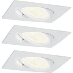 Paulmann Einbaustrahler Nova Weiß GU10 LED, 460 Lm, 6,5 W, Warmweiß, Schwenkbar, 3 Stk.