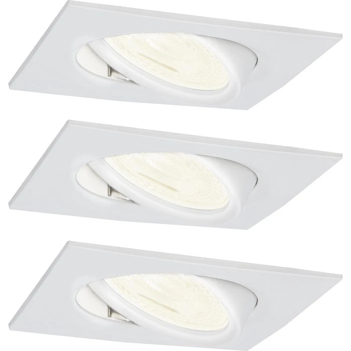 Paulmann Einbaustrahler Nova Weiß GU10 LED, 460 Lm, 6,5 W, Warmweiß, Schwenkbar, 3 Stk. 1 Paulmann Einbaustrahler Nova Weiß GU10 LED, 460 Lm, 6,5 W, Warmweiß, Schwenkbar, 3 Stk.