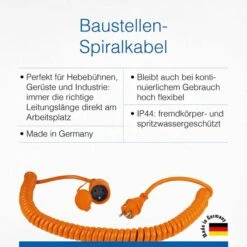 As-Schwabe Strom-Verlängerungskabel Orange 70413, 1 - 5 M, Schutzkontakt, BQ Spiralkabel, Außen IP44 -Angebote HausGlanz Store 40d4e5f9c98e64264ab8985d27345dd216dc98a0 strom verlaengerungskabel as schwabe orange 70413