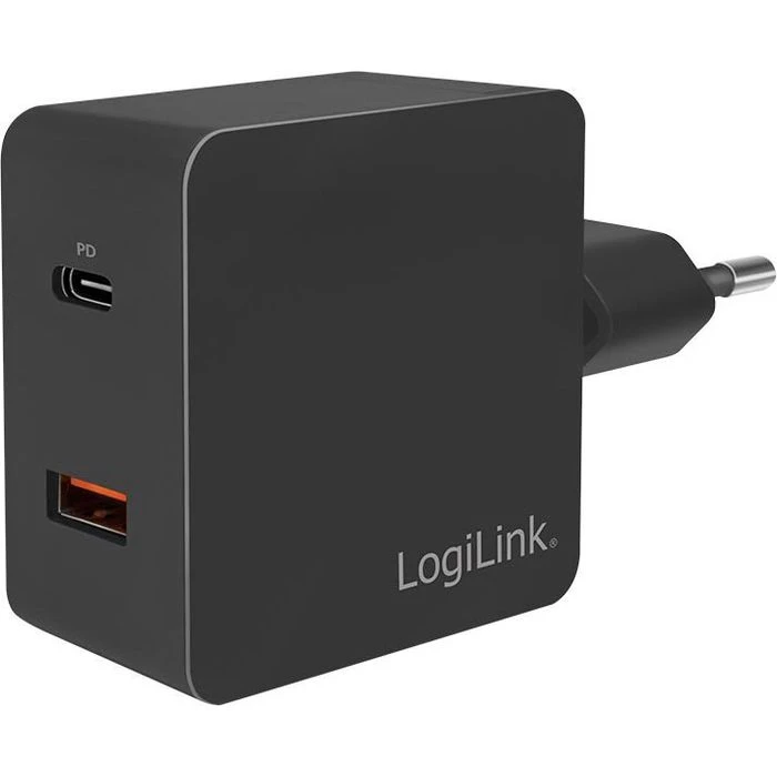 LogiLink USB-Ladegerät PA0220, 18W, 3A, Schwarz, 1x USB C, 1x USB A, 2 Port 1 LogiLink USB-Ladegerät PA0220, 18W, 3A, Schwarz, 1x USB C, 1x USB A, 2 Port