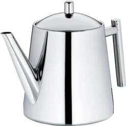 Kela Tee-Kanne Ancona 11355, Edelstahl, Mit Edelstahl-Sieb, Silber Glänzend, 0,9 L