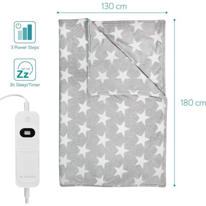 Navaris Heizdecke XXL, Grau, 3 Temperaturen, Abschaltautomatik, 180 X 130cm 7 Navaris Heizdecke XXL, Grau, 3 Temperaturen, Abschaltautomatik, 180 X 130cm – Bild 7