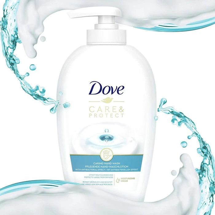 Dove Seife Pflegende Hand-Waschlotion Care&Protect, Flüssigseife, Pumpspender, Antibakteriell, 250ml 3 Dove Seife Pflegende Hand-Waschlotion Care&Protect, Flüssigseife, Pumpspender, Antibakteriell, 250ml – Bild 3
