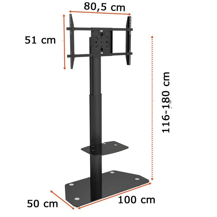 Celexon TV-Ständer Adjust-3270 MP Portrait Schwarz, TV-Standfuß,32-70 Zoll, Mit Zwischenboden & Rollen 2 Celexon TV-Ständer Adjust-3270 MP Portrait Schwarz, TV-Standfuß,32-70 Zoll, Mit Zwischenboden & Rollen – Bild 2