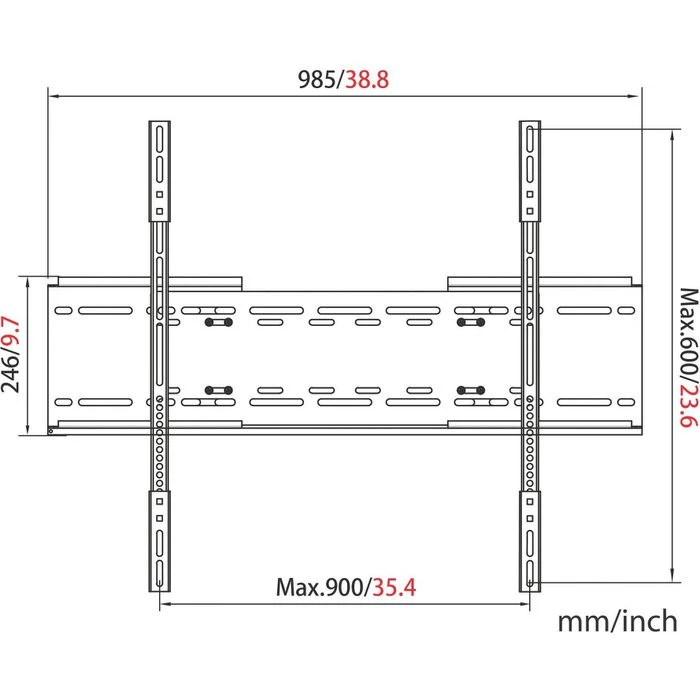 MyWall TV-Wandhalterung HP32L Schwarz, Starr, 50-100 Zoll 2 MyWall TV-Wandhalterung HP32L Schwarz, Starr, 50-100 Zoll – Bild 2