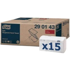 Tork Papierhandtücher Advanced, 290143, H3, Weiß, 2-lagig, Zick-Zack-Falz, 22,6 X 23 Cm, 3750 Stück