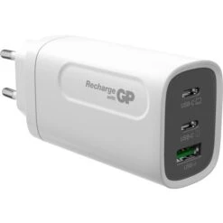 GP USB-Ladegerät Batteries GM3A, 65W, 5A, Weiß, 2x USB C, 1x USB A, 3 Port