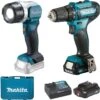 Makita Akku-Bohrschrauber DF333DSAL1 + ML106, 12V Max., Mit Akku-Handstrahler