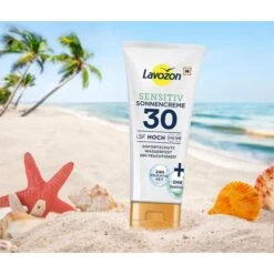 LAVOZON Sonnencreme Sensitiv LSF 30, Wasserfest, 100ml -Angebote HausGlanz Store 506365a1407d51e993c2ea0a83890b596e18c77d sonnencreme lavozon sensitiv lsf 30