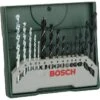 Bosch Bohrer Mini-X-Line Mixed-Set, 15-teiliges Set, 3-8mm, Metall, Holz, Steinbohrer