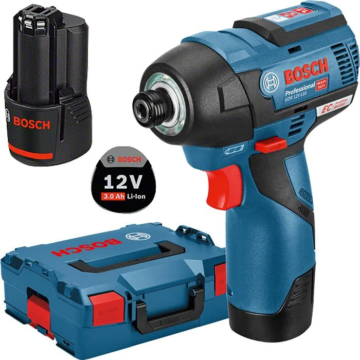 Bosch Akku-Schlagschrauber GDR 12V-110, 110Nm, 12V / 3,0Ah, Mit 2 Akkus, Ladegerät Und Koffer 1 Bosch Akku-Schlagschrauber GDR 12V-110, 110Nm, 12V / 3,0Ah, Mit 2 Akkus, Ladegerät Und Koffer