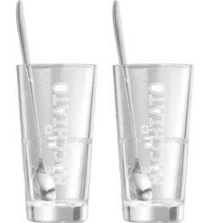 Ritzenhoff&Breker Kaffeegläser Lena, Set Mit Löffel, Latte Macchiato, 350ml, 4-teilig