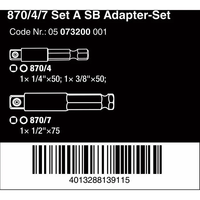 Wera Stecknuss-Adapter 05073200001, Set, Sechskant Zu Vierkant, 3-teilig 3 Wera Stecknuss-Adapter 05073200001, Set, Sechskant Zu Vierkant, 3-teilig – Bild 3