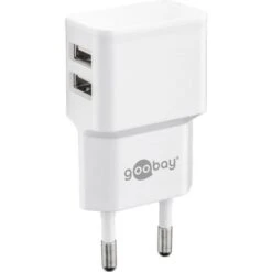 Goobay USB-Ladegerät 44952, 12W, 2,4A, Weiß, 2x USB A, 2 Port