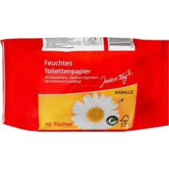 JedenTag Toilettenpapier Kamille, Feuchte Toilettentücher, 70 Tücher