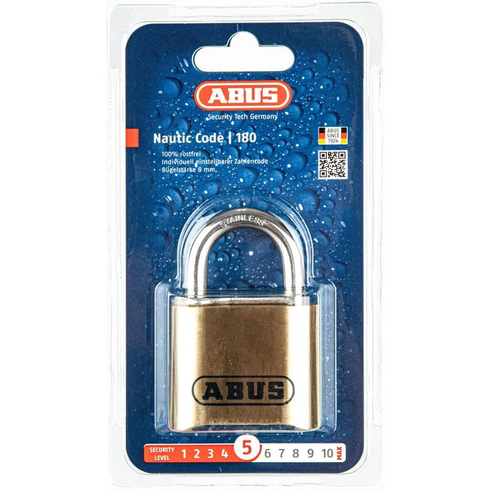 Abus Vorhängeschloss Marine 180IB/50, 52mm, 4-fach Zahlenschloss, Seetauglich, Level 5 Messing 8 Abus Vorhängeschloss Marine 180IB/50, 52mm, 4-fach Zahlenschloss, Seetauglich, Level 5 Messing – Bild 8
